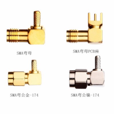 Right Angle SMA RF Coaxial Connector for PCB Mount